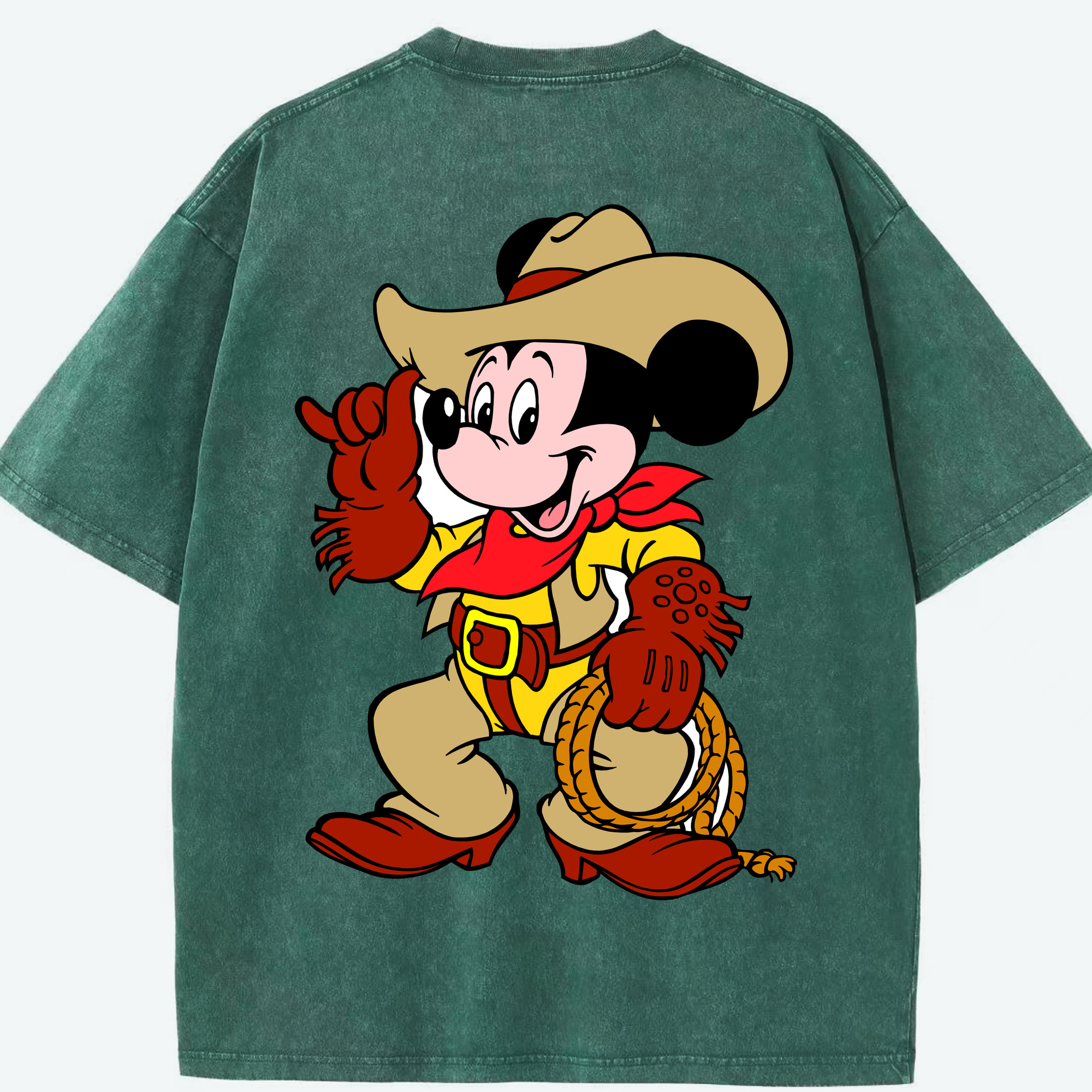 （画像用） ミッキーマウス Mickey Mouse 綿100% ヴィンテージ風 半袖Tシャツ（背面プリント）